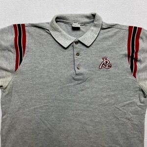 Neff Racing Polo Shirt Mens Large Gray Short Sleeve Pique Vintage